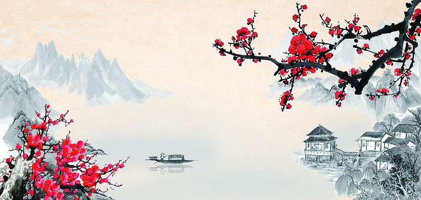 Chinese Scroll Art, ink painting HD wallpaper