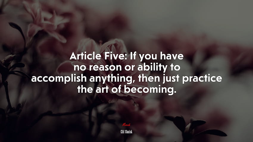 671096 Article Five: If you have no reason or ability to accomplish anything, then just practice the art of becoming. HD wallpaper