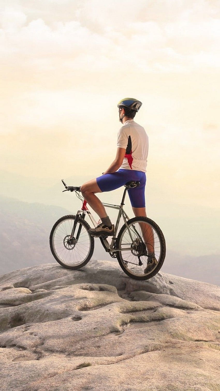 Bike Rider Top Mountain Android i iPhone tła, rowerzysta iPhone Tapeta na telefon HD