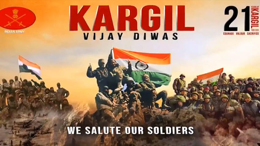 Kargil Vijay Diwas 2020: Indie świętują 21 lat zwycięstwa, niezłomnego męstwa i poświęcenia żołnierzy Tapeta HD