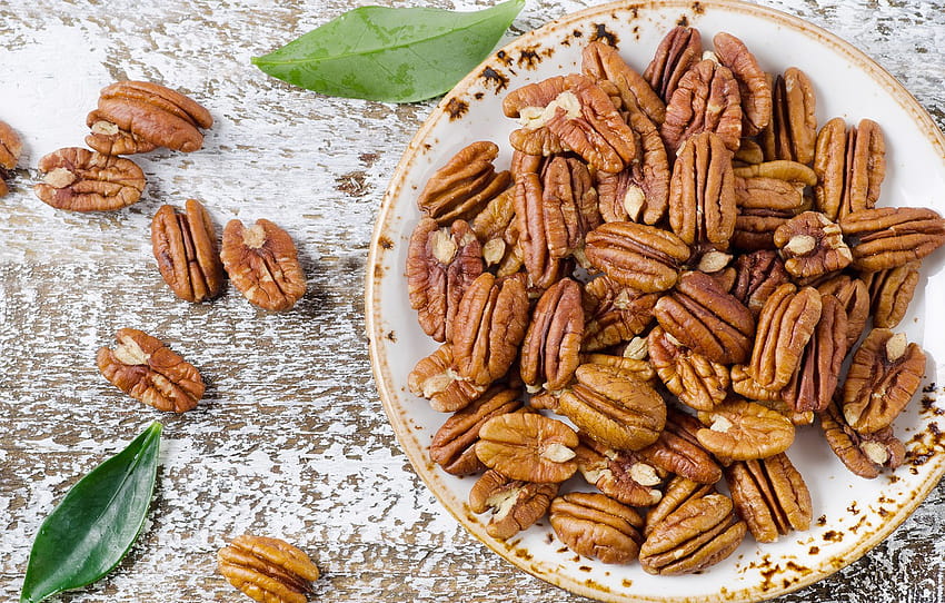 plate, nuts, pecan , section еда HD wallpaper