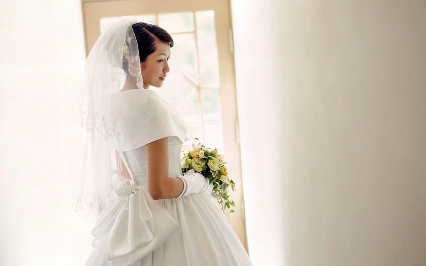 women brides asians wedding bouquet wedding dress 1920x1200 High Quality ,High Definition, wedding women HD wallpaper
