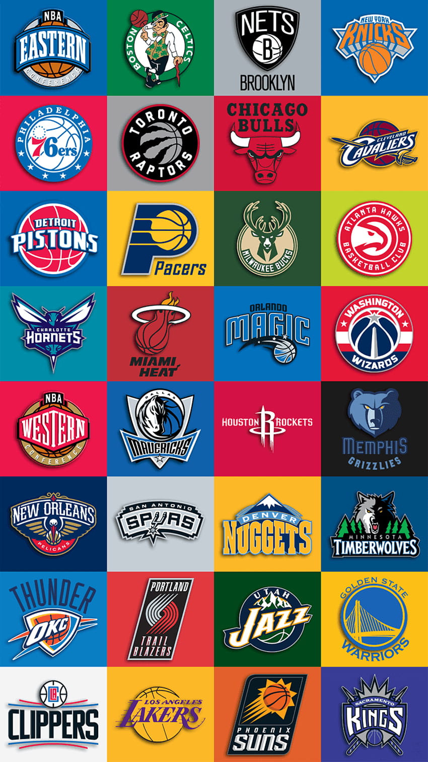 Logotipos de equipos de la NBA iPhone 6, logotipos de equipos de la fondo de pantalla del teléfono