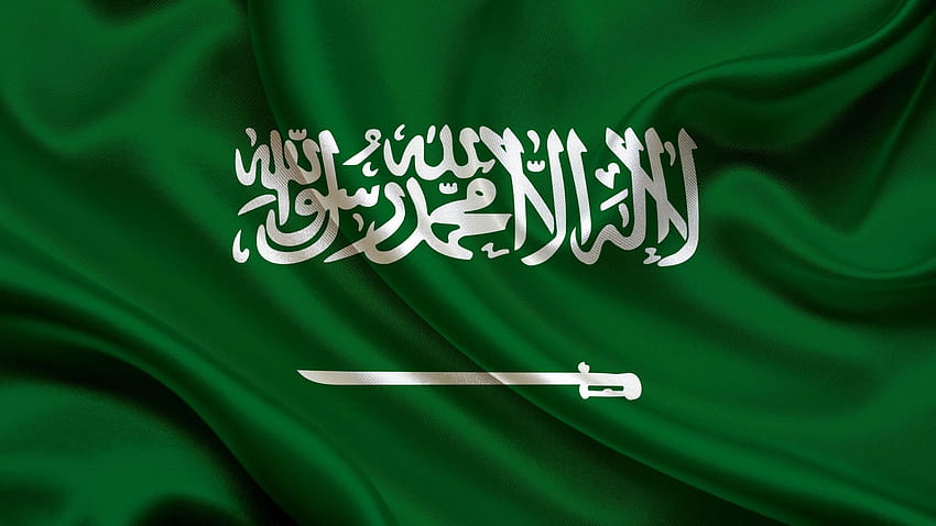 Bandera de Arabia Saudita, bandera verde fondo de pantalla