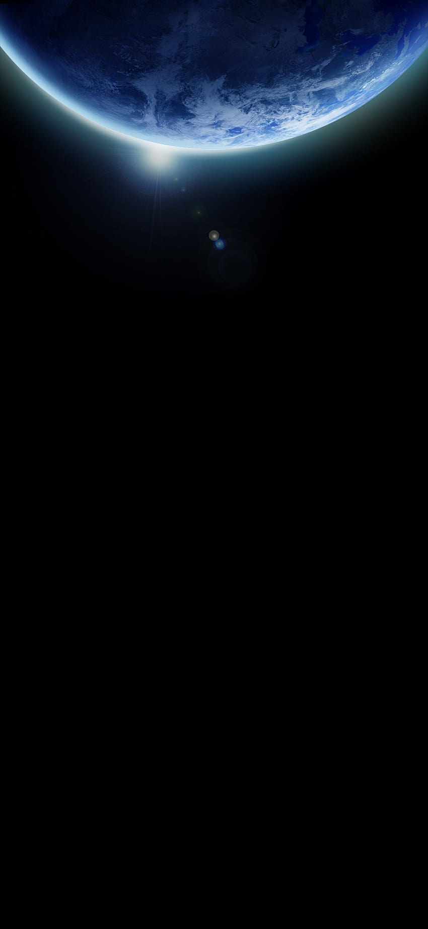 Espacio OLED optimizado para iPhone, oled móvil negro y azul fondo de pantalla del teléfono