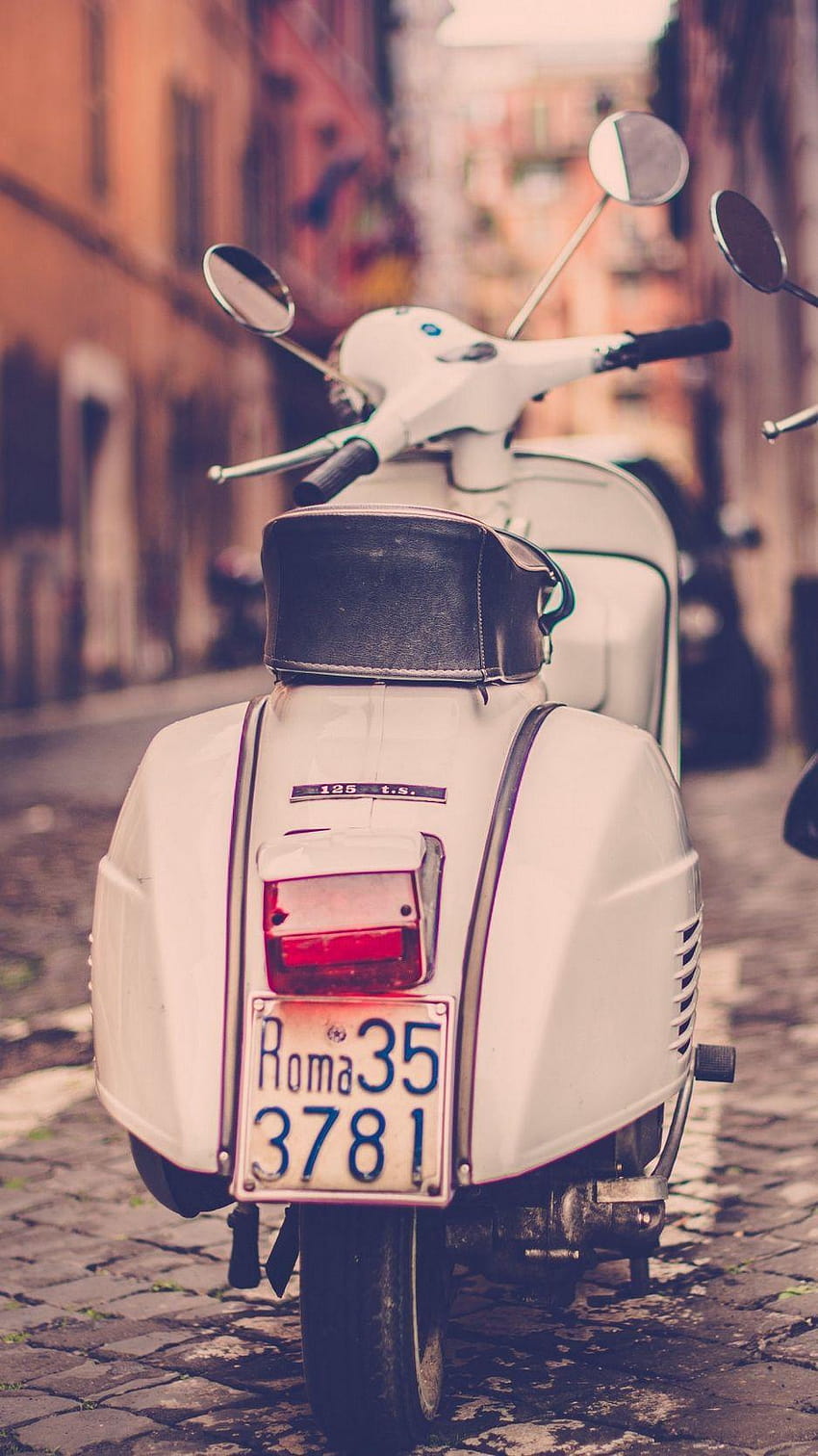 938x1668 scooter, piaggio, street, road, rome HD phone wallpaper
