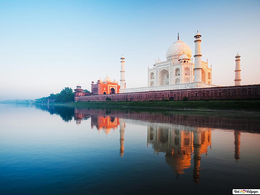 The Taj Mahal Sunset Scenic HD wallpaper