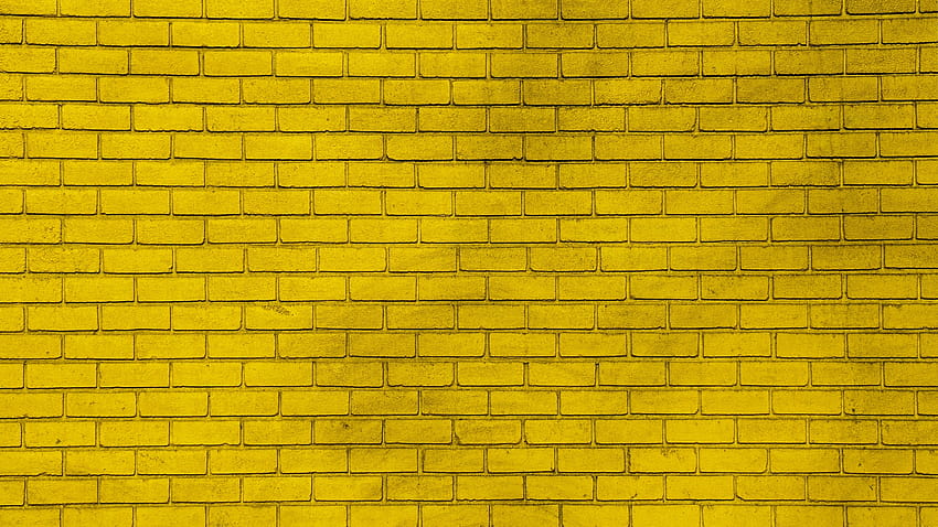 1920x1080 壁, レンガ, 黄色, ペイント, 黄色のテクスチャ 高画質の壁紙