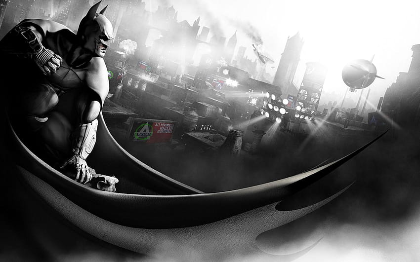 2048x1152 Batman noir et blanc Gotham City Résolution 2048x1152, arrière-plans et Fond d'écran HD