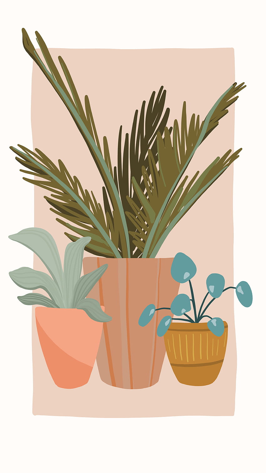 私の 5 月の花: 毎日の描画の課題。 鉢植え、シダ、多肉植物、アロエ、陶器、緑、イラスト、植物の美学 ipad HD電話の壁紙
