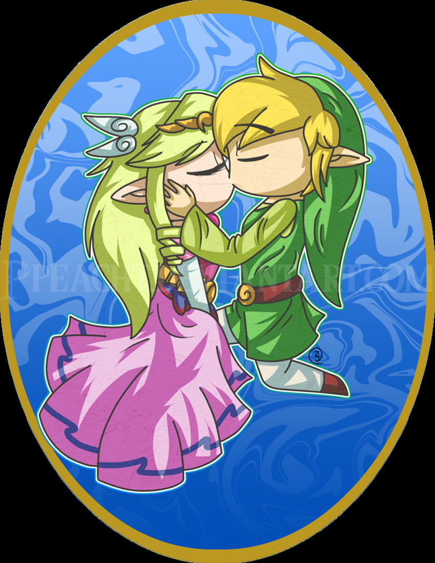 Zelda Toon Link And Zelda Kiss ...pngkit, zelink HD phone wallpaper