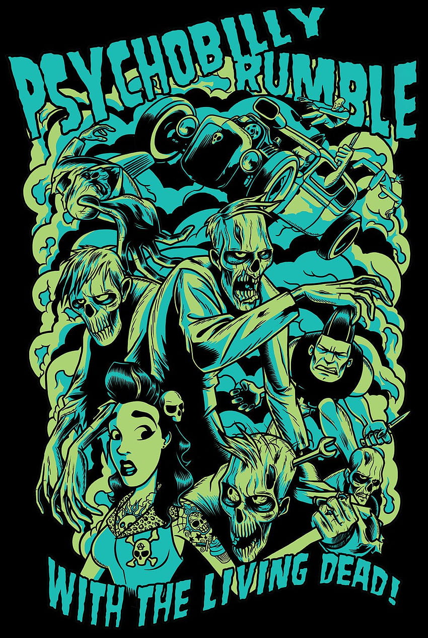 Projekt koszulki Psychobilly Rumble Tapeta na telefon HD