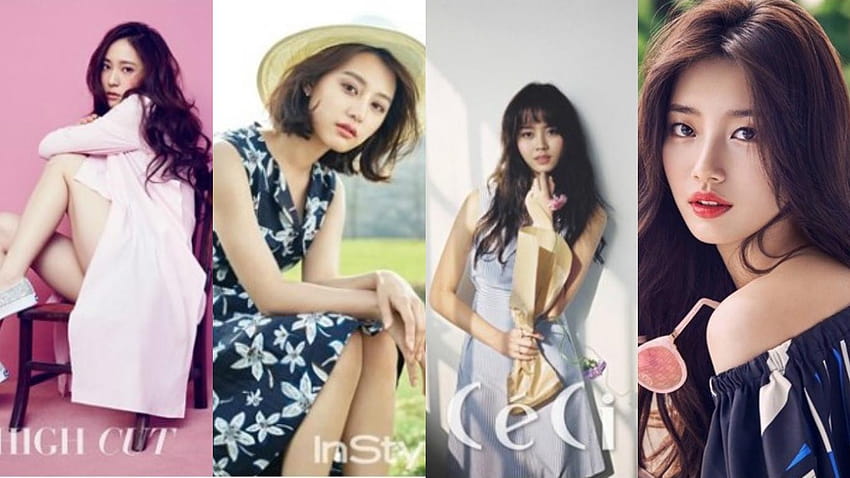 Idole i aktorki wzorują się na czterech gorących letnich trendach, sohyun jung Tapeta HD