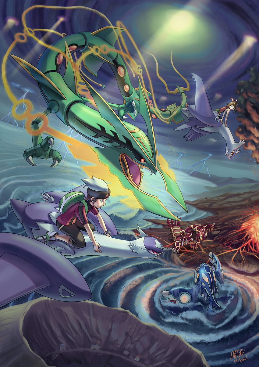 Pokemon Groudon Kyogre Rayquaza posted by Zoey Simpson, weather trio HD phone wallpaper