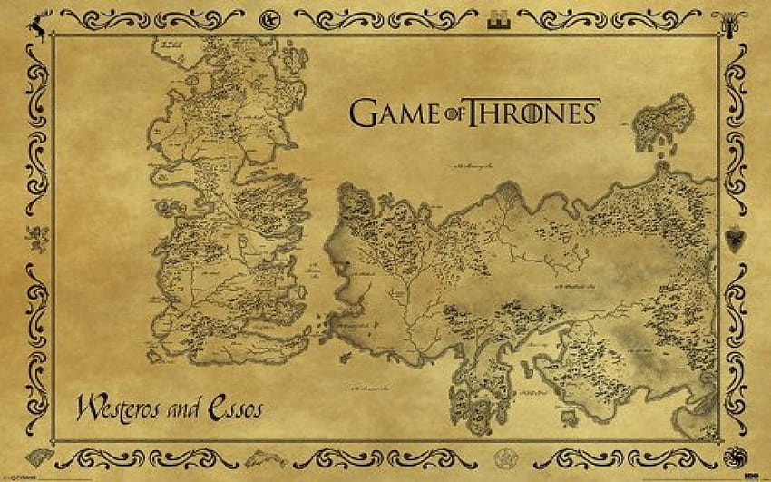 Игра на тронове Карта на куче, карта на Вестерос HD тапет