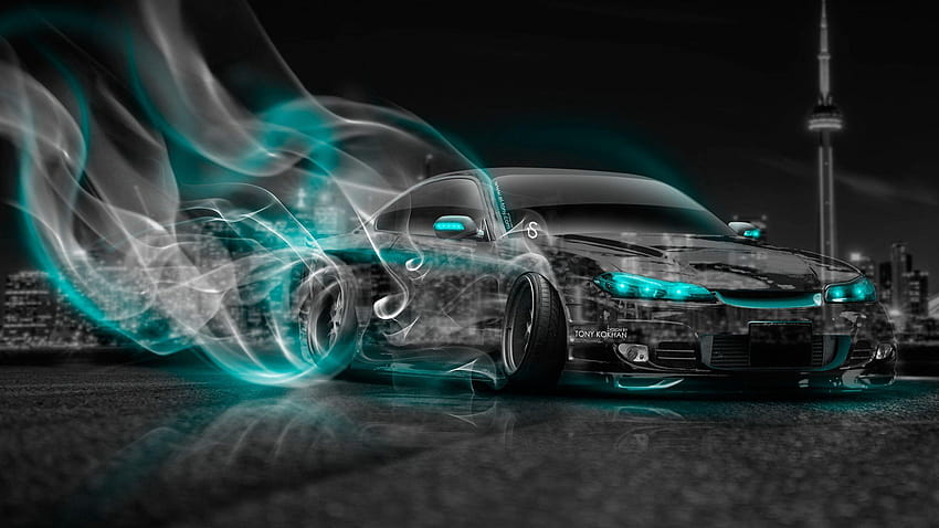 Nissan Silvia S15 JDM Crystal City Drift Smoke รถปี 2014 รถดริฟ วอลล์เปเปอร์ HD