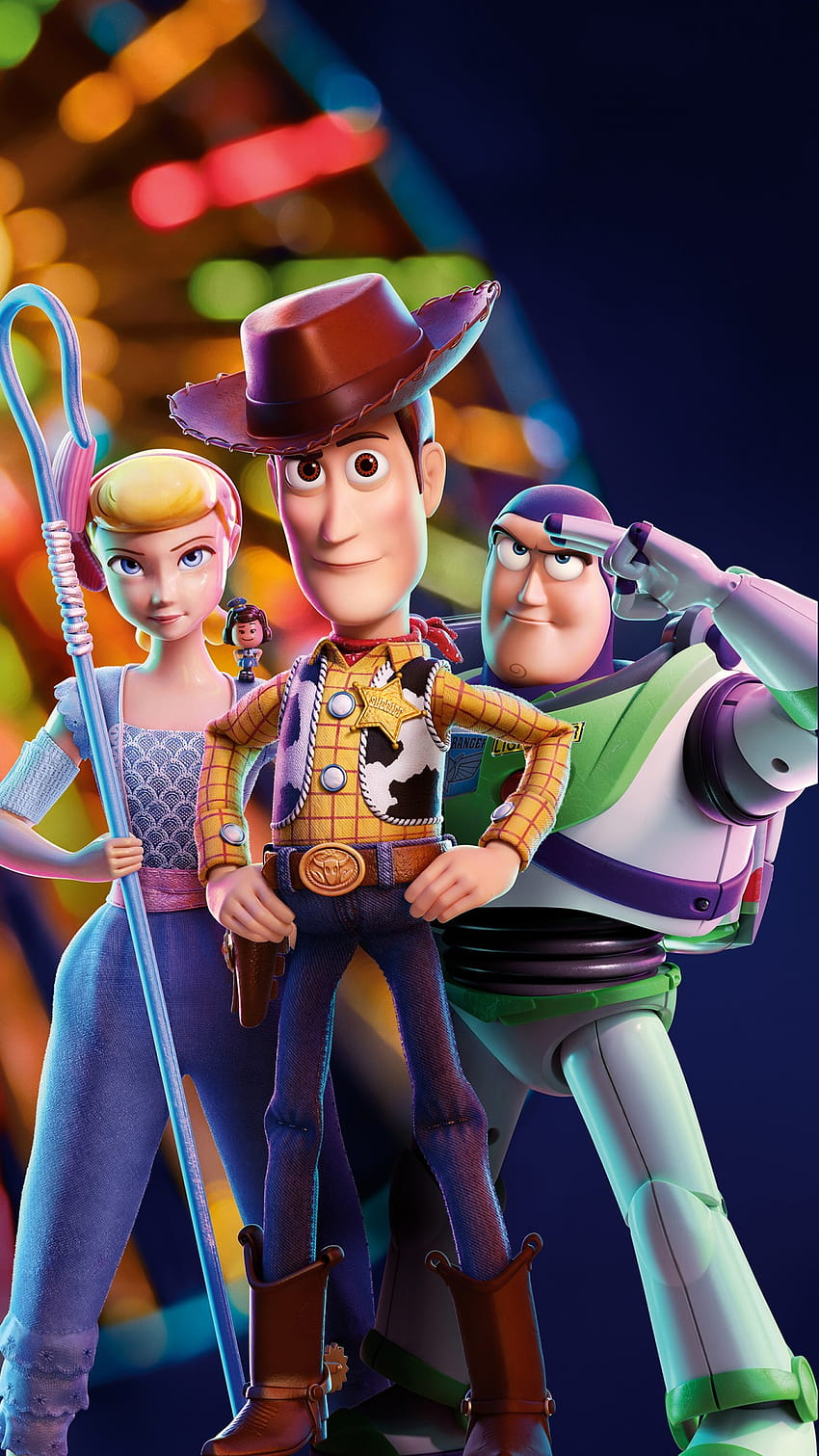 Toy Story 4 Bo Peep Woody Buzz Lightyear Tapeta na telefon HD