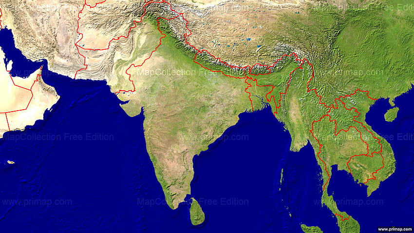 Indische Karte, politische Karte Indiens HD-Hintergrundbild