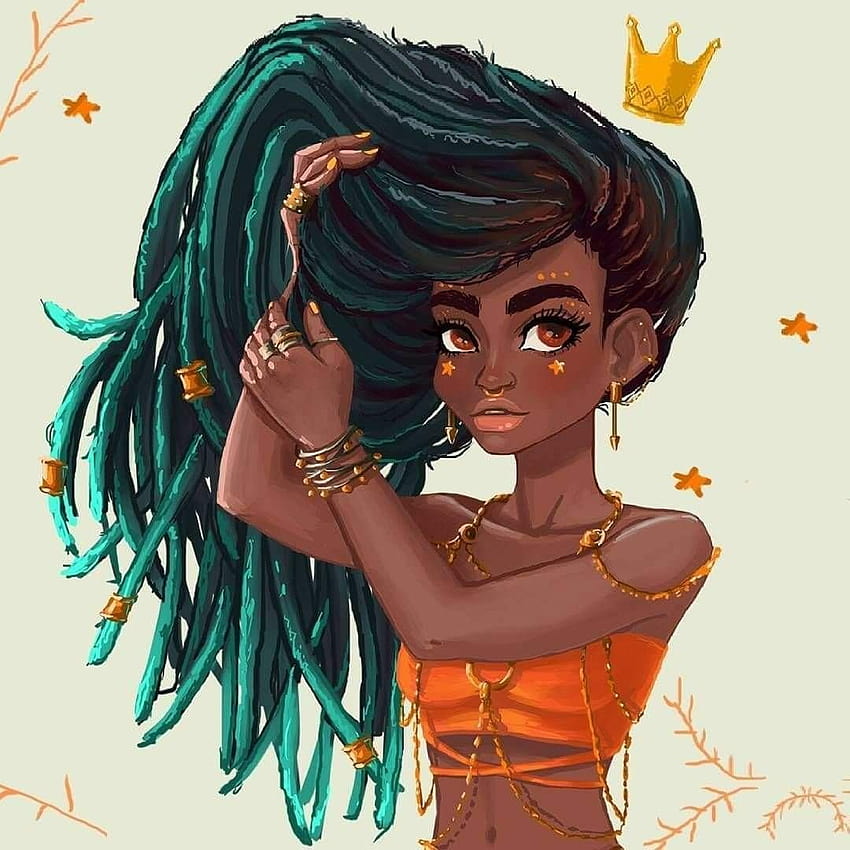 Meuf avec les cheveux türkis qui a des locs, afroamerikanische Mädchen HD-Handy-Hintergrundbild
