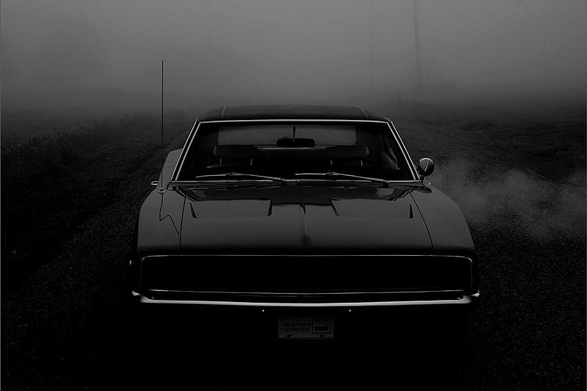 Dodge 1968 Charger R/T Muscle Car Black Front automobile, voitures classiques noires Fond d'écran HD