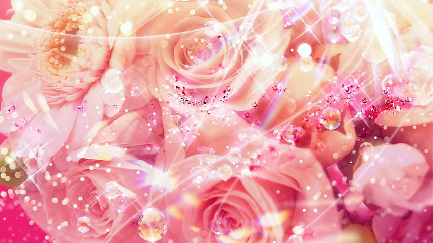 roses, flowers, drops, patches, fairy tale, magic, rose fairy HD wallpaper