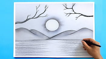 Easy Landscape Scenery Drawing with Colour Pencil Tutorial - YouTube-demhanvico.com.vn