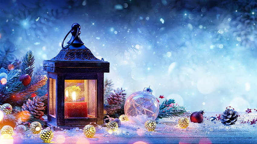 Christmas decorations spruce snow lamp balls christmas landscape HD  wallpaper  Pxfuel