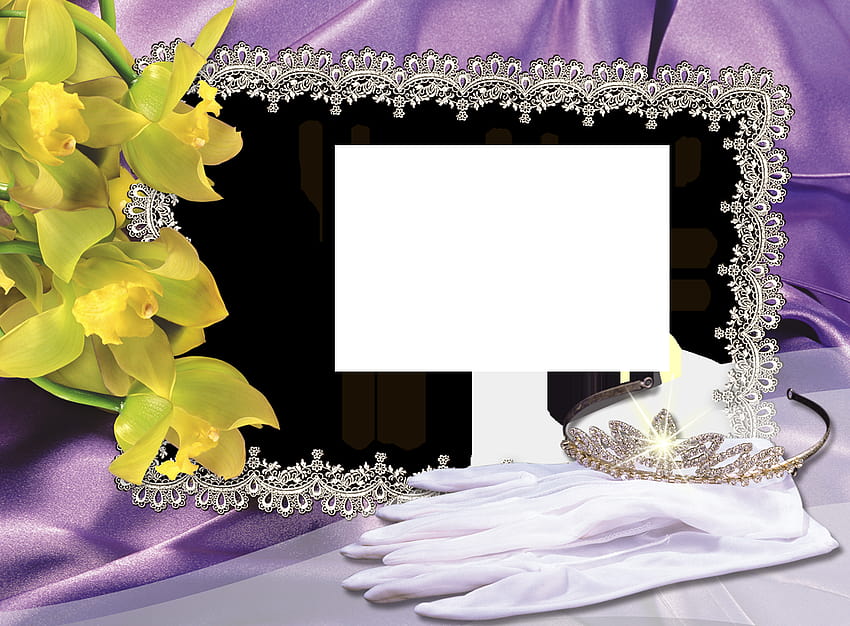 Rosa amarilla con marco de boda Presentación Ppt s fondo de pantalla