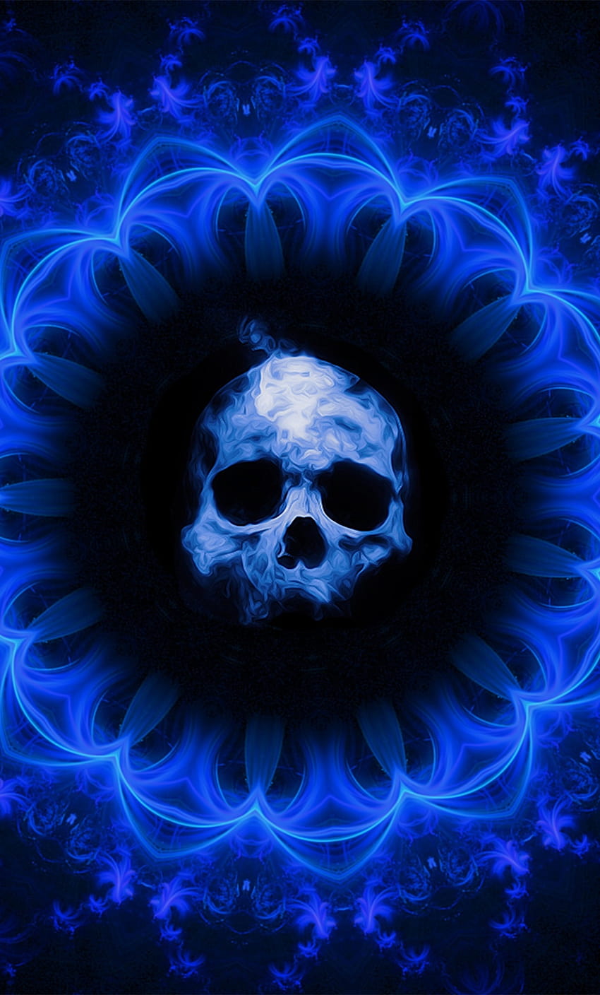 1280x2120 Skull Dark Blue Gothic Fantasy iPhone , Backgrounds, and, black gothic iphone HD phone wallpaper