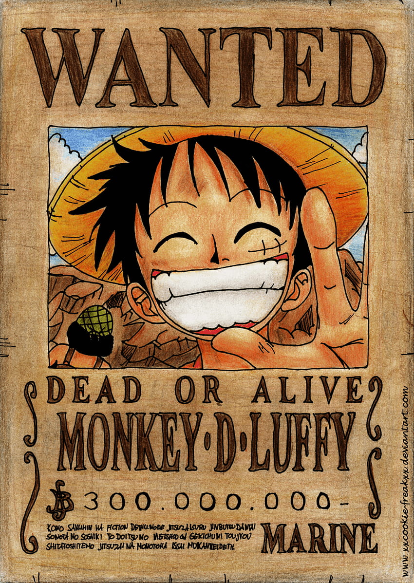 Luffy Wanted Poster, иска се едно парче HD тапет за телефон