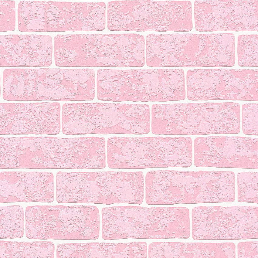 AS Creation Pink House Brick Pattern Faux Effect Embossed, pink brick HD phone wallpaper