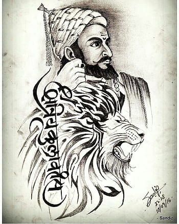 Sketch of Shivaji Maharaj | DesiPainters.com-saigonsouth.com.vn
