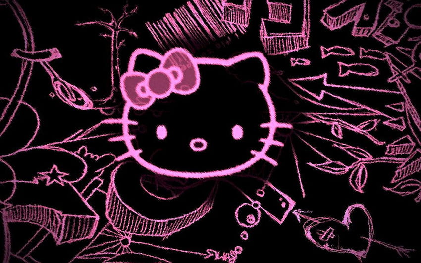 Hello Kitty para teléfono móvil, tableta, computadora y otros dispositivos y s de , computadora negra hello kitty fondo de pantalla