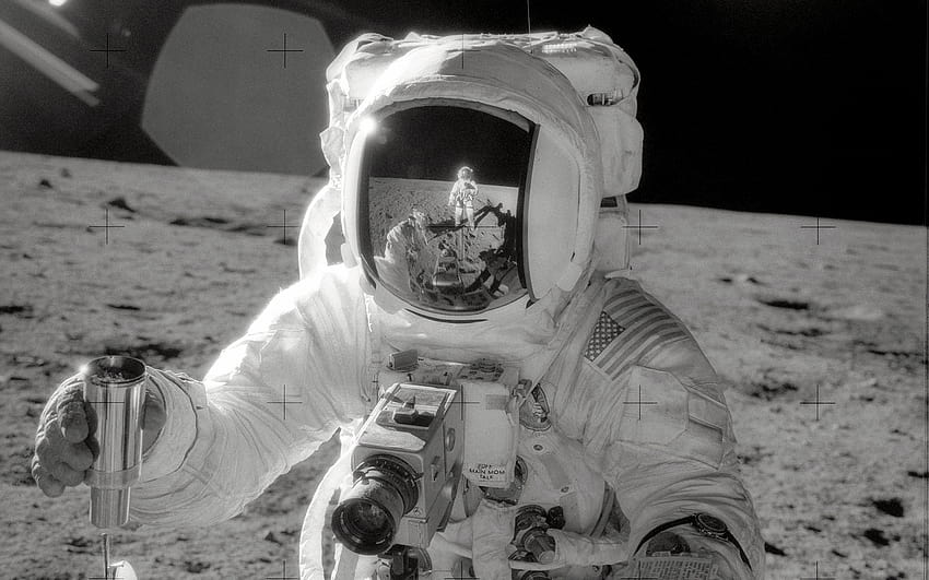 Mond, Raumanzüge, Apollo 11, Apollo 17 :: HD-Hintergrundbild
