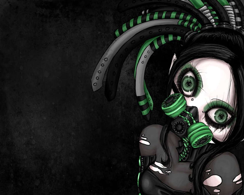 Green Gas Mask, máscara tóxica papel de parede HD