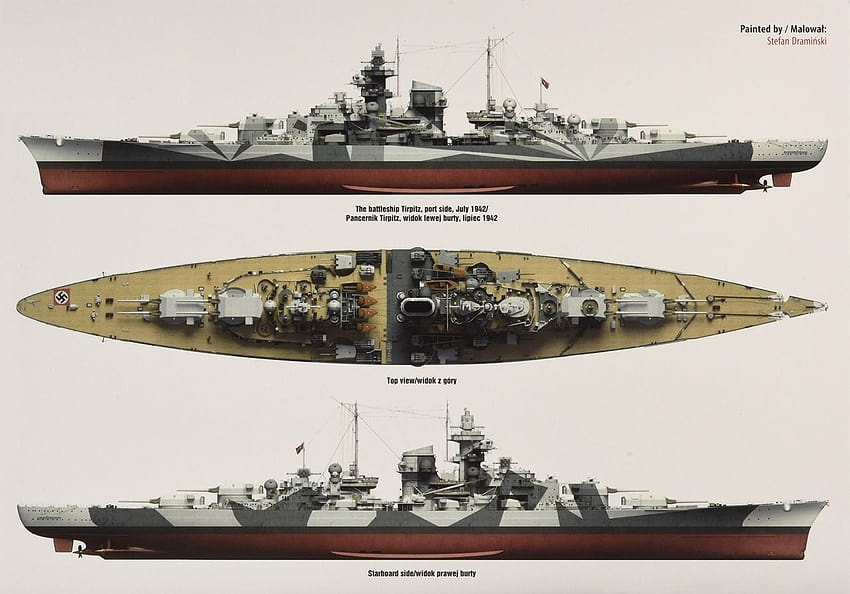 German Battleship Tirpitz HD wallpaper