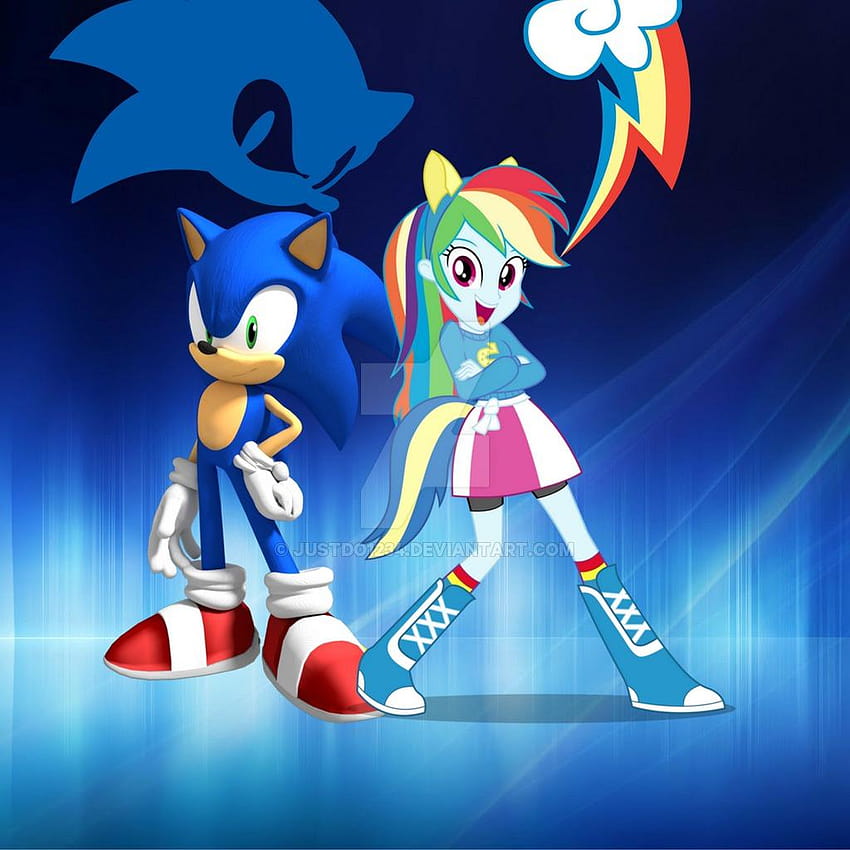Sonic and Rainbow Dash by Justdo1234, sonic dash HD phone wallpaper
