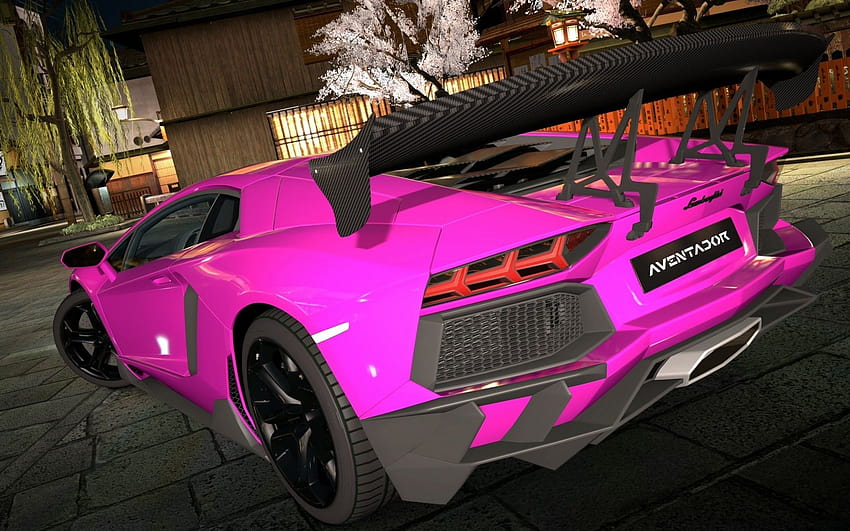 Lamborghini Aventador LP700, pink lambo HD wallpaper