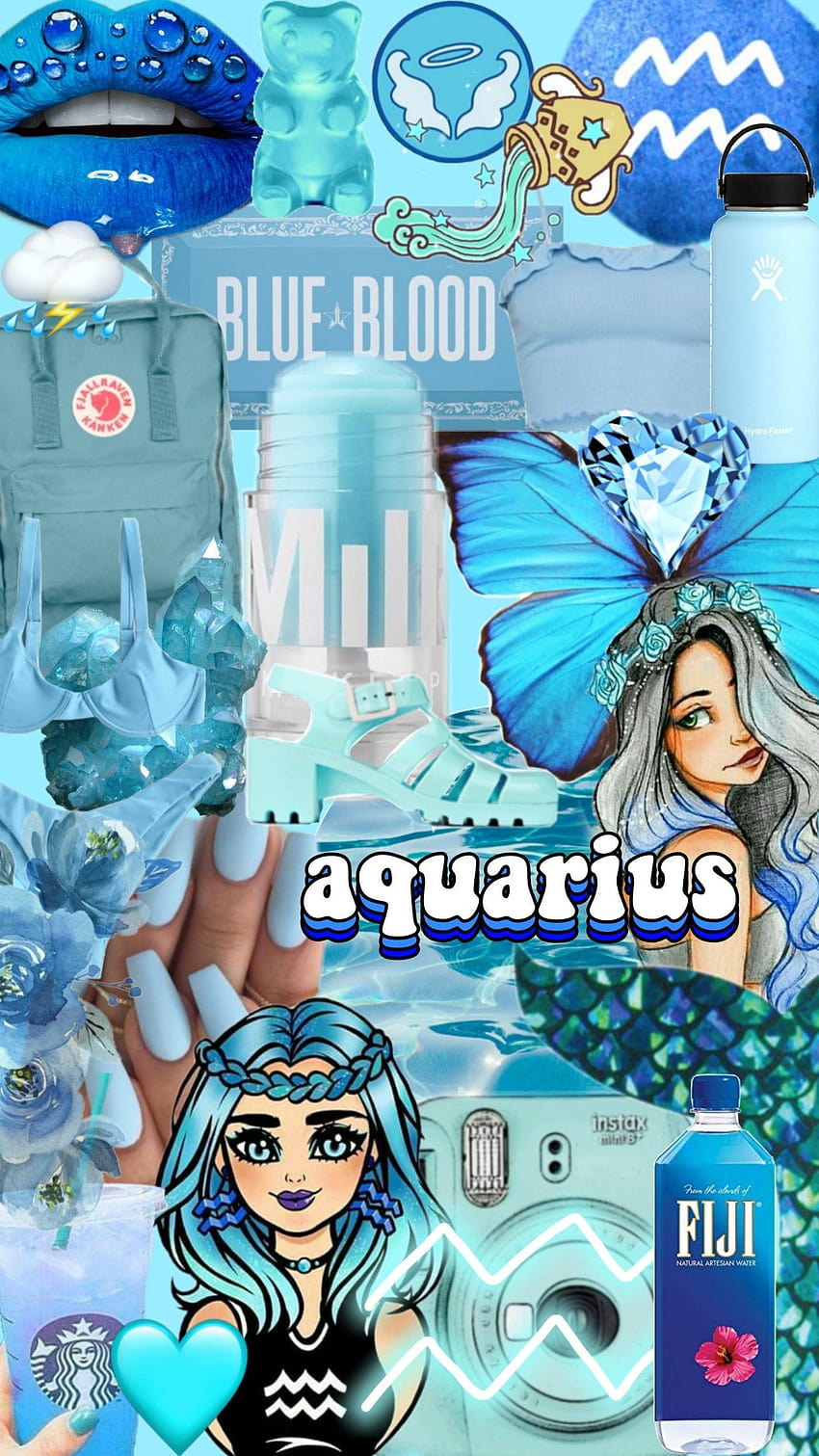 Aesthetic Aquarius Zodiac Sign Phone in [1288x2289] for your , Mobile & Tablet, aesthetic zodiac collage HD phone wallpaper