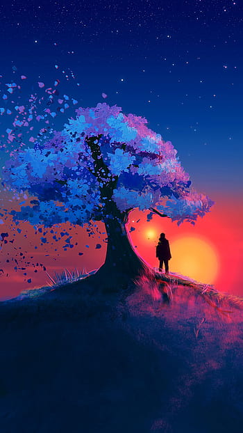 Sunset Scenery Tree Landscape Nature 8K Wallpaper #101