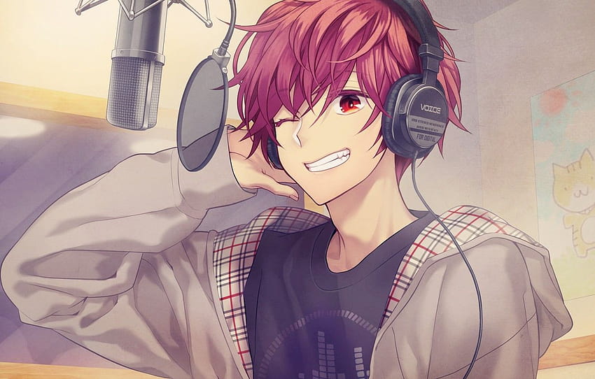 Anime Boy dengan Headphone, anime boy dengan hoodie Wallpaper HD