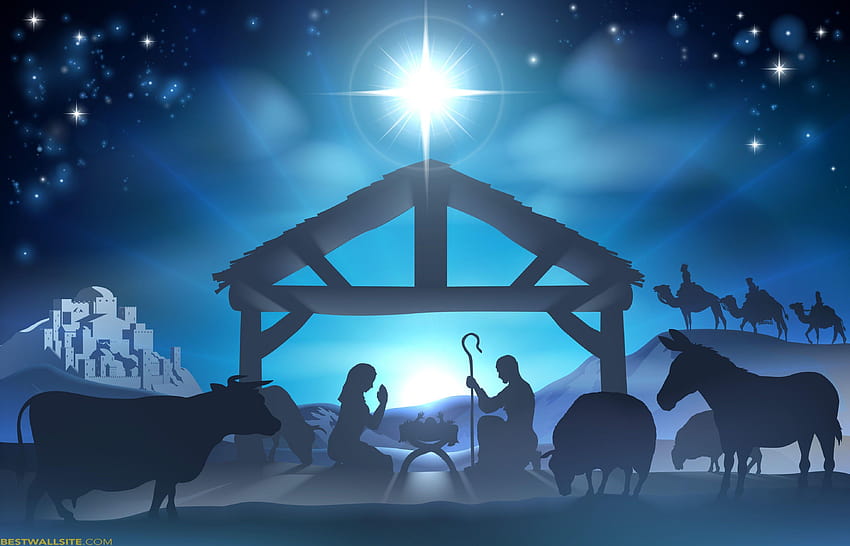 Advent Christmas Time Nativity Scene, christmas manger HD wallpaper