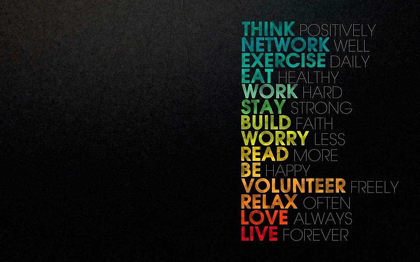 Life Love Quotes Think Positively, Network Well HD wallpaper