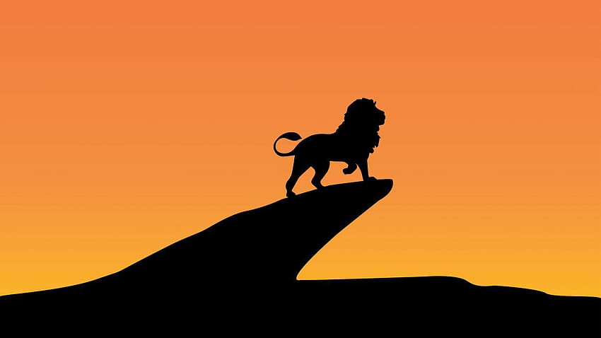 Lion King, Silhouette, Sunset, , Minimal, amoled lion king HD wallpaper