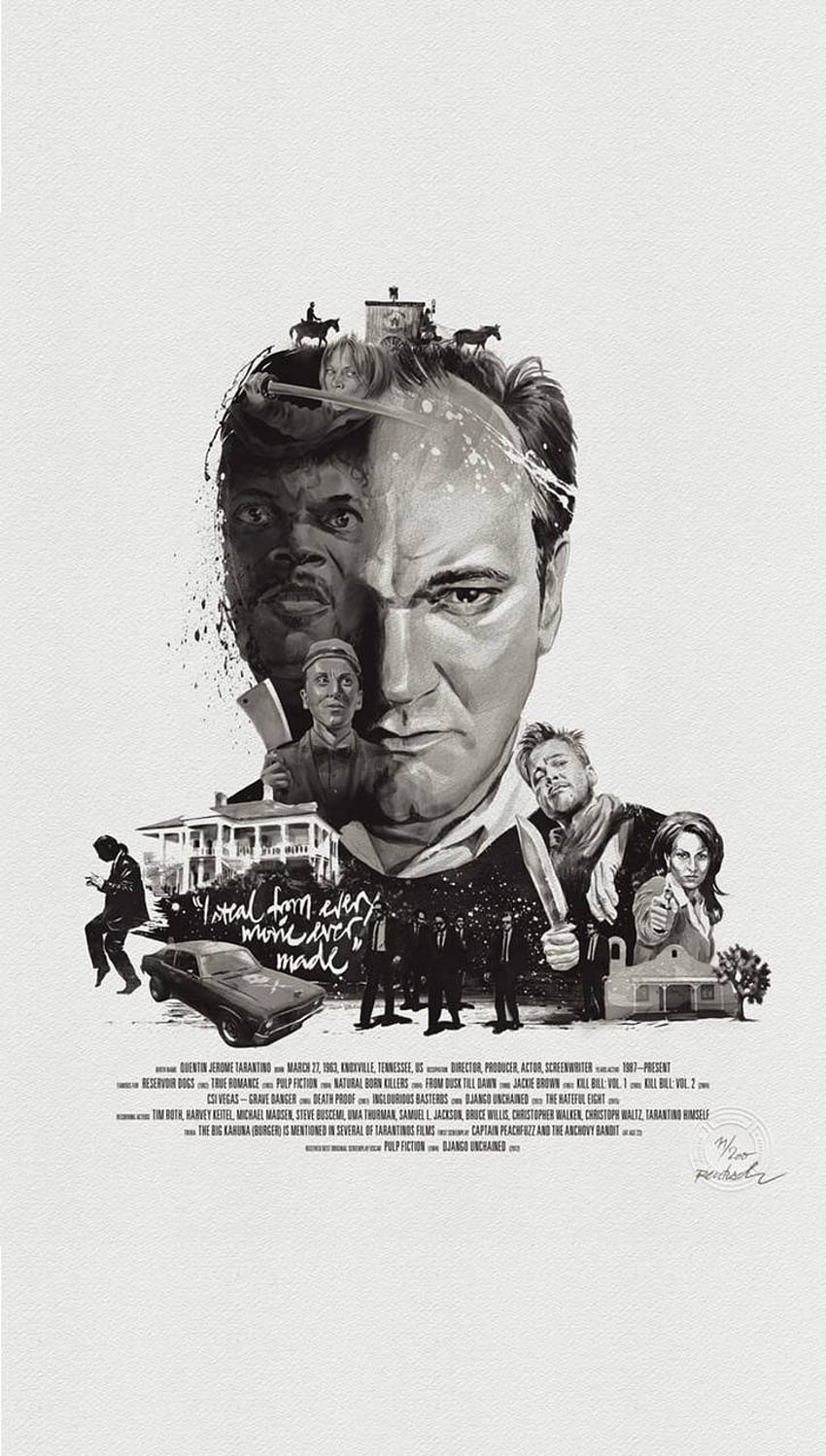 Quentin Tarantino por juank007, iphone tarantino fondo de pantalla del teléfono