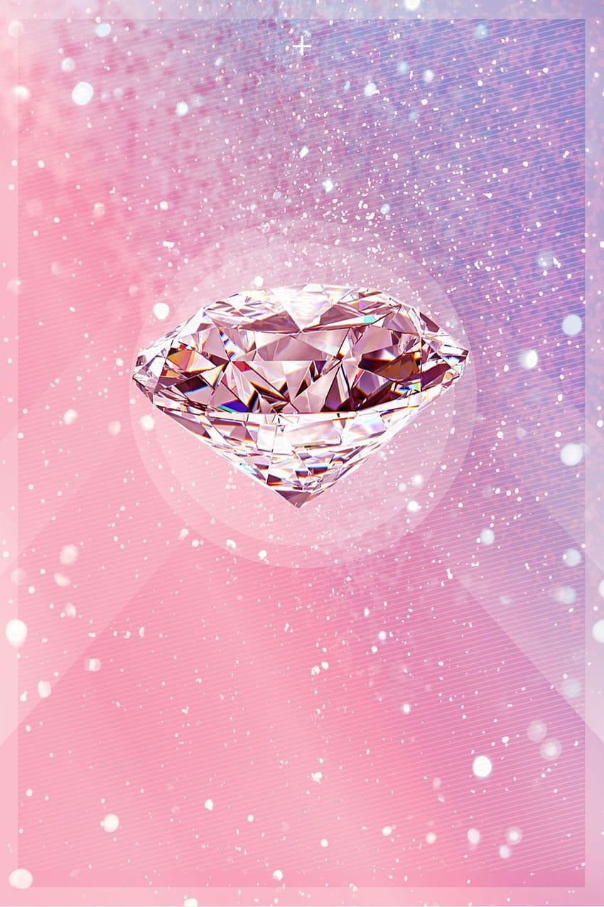Pink Diamonds Shiny Geometric Romantic Dreamy Backgrounds Material HD phone wallpaper