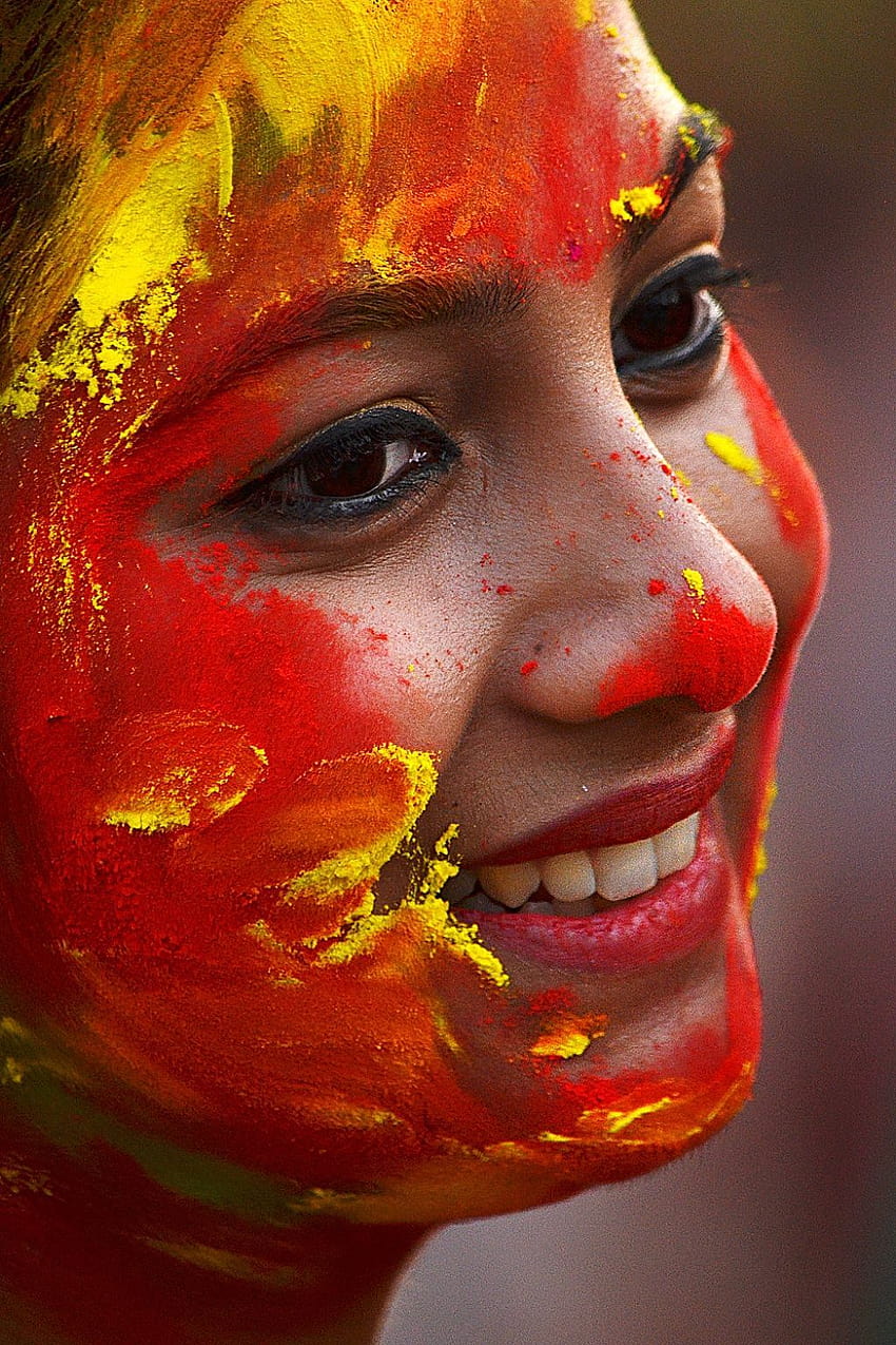 Colorful face.., holi colour face HD phone wallpaper | Pxfuel