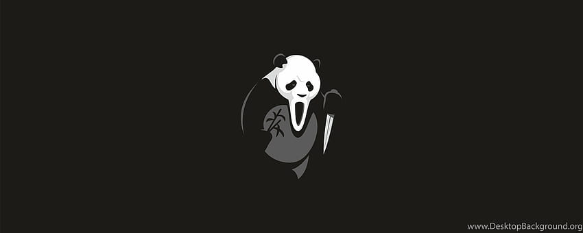 Halloween Horror Panda Ghost Holding Knife Minimalism Backgrounds, halloween minimalistic HD wallpaper
