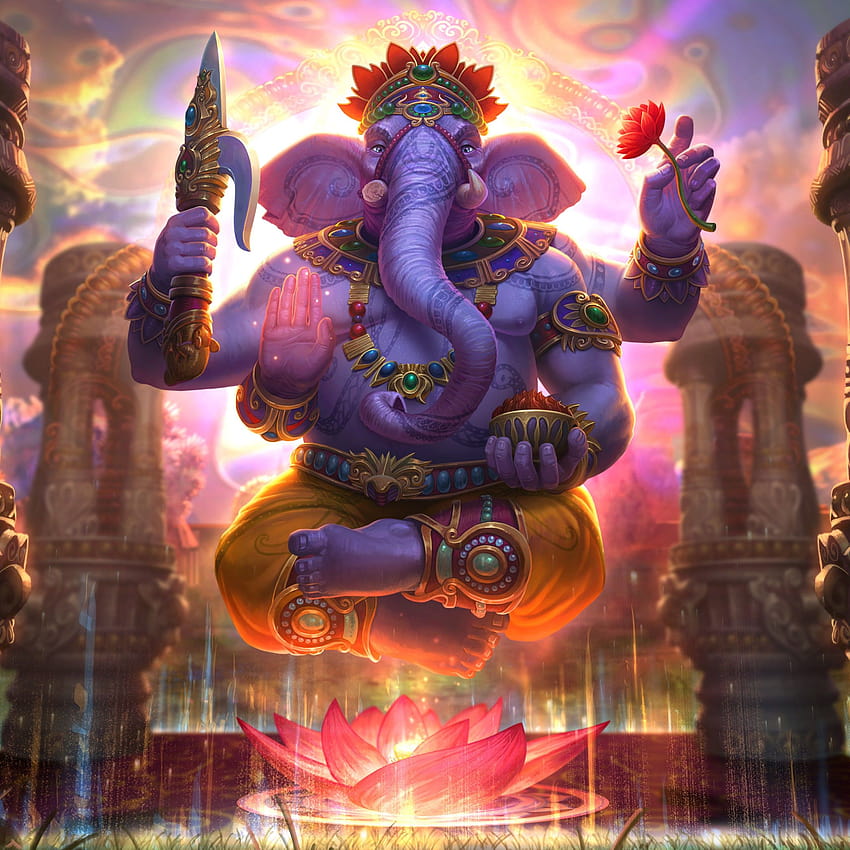 Lord Ganesha, Ganpati Bappa, Ganapati, Hint tanrısı, amoled hint tanrıları HD telefon duvar kağıdı