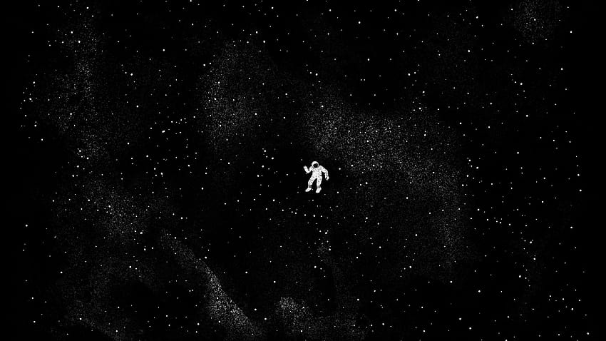 : astronaut, floating, monochrome, space, stars, nebula 2560x1440, floating in space HD wallpaper